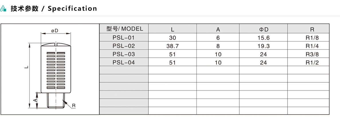 PSL 塑料消声器