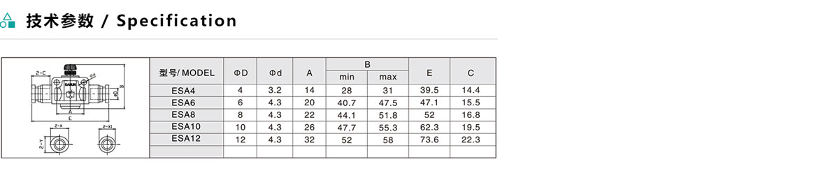 ESAASA 公制管道型节流阀
