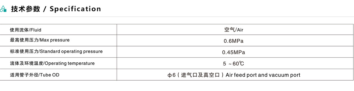 直管型真空发生器EZU系列