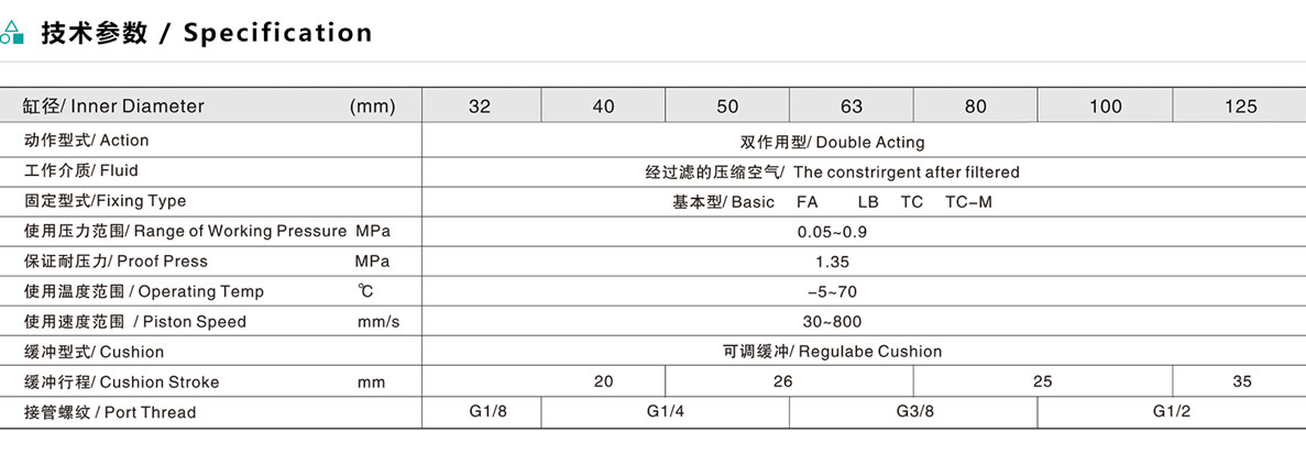 ESCJ 标准气缸（伸出可调型）