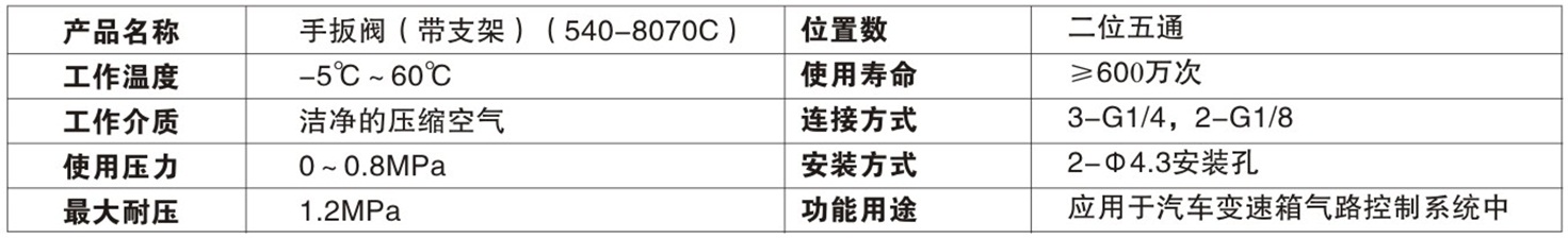 手板阀（带支架）（540-8070C）